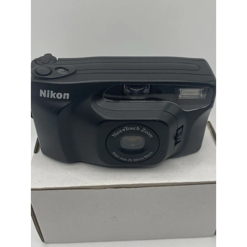 Nikon Nice Touch Zoom 35mm Film Camera w/ 35-60 MM Macro lens WORKING TESTED!